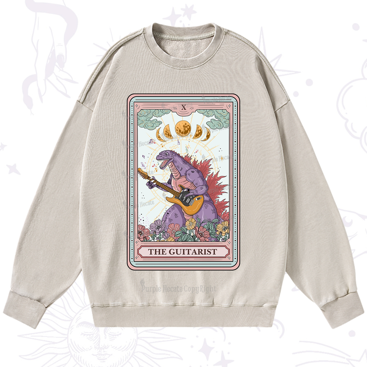 Purplehecate The Guitarist Tarot Washed Sweatshirt
