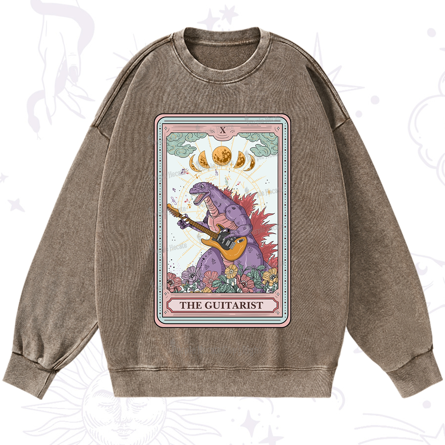 Purplehecate The Guitarist Tarot Washed Sweatshirt