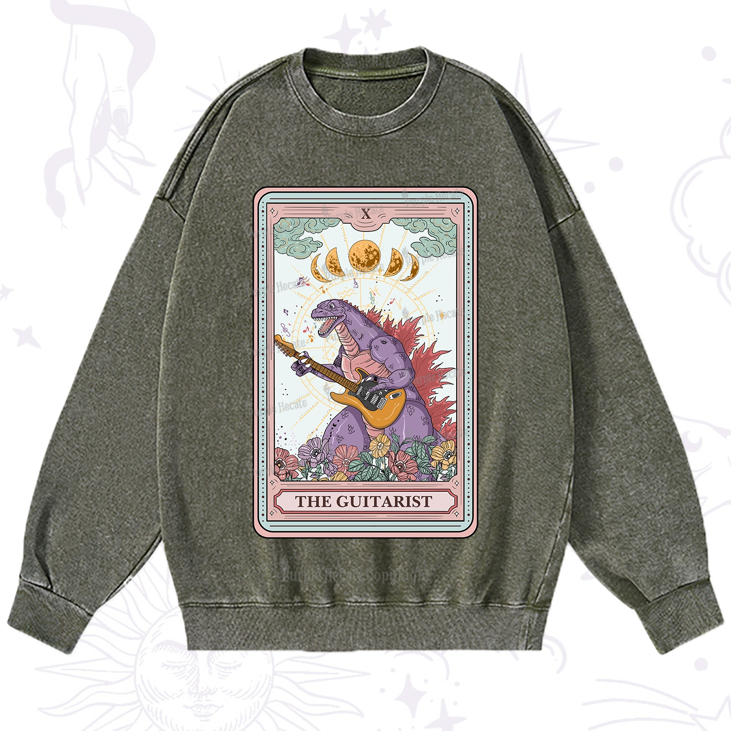 Purplehecate The Guitarist Tarot Washed Sweatshirt