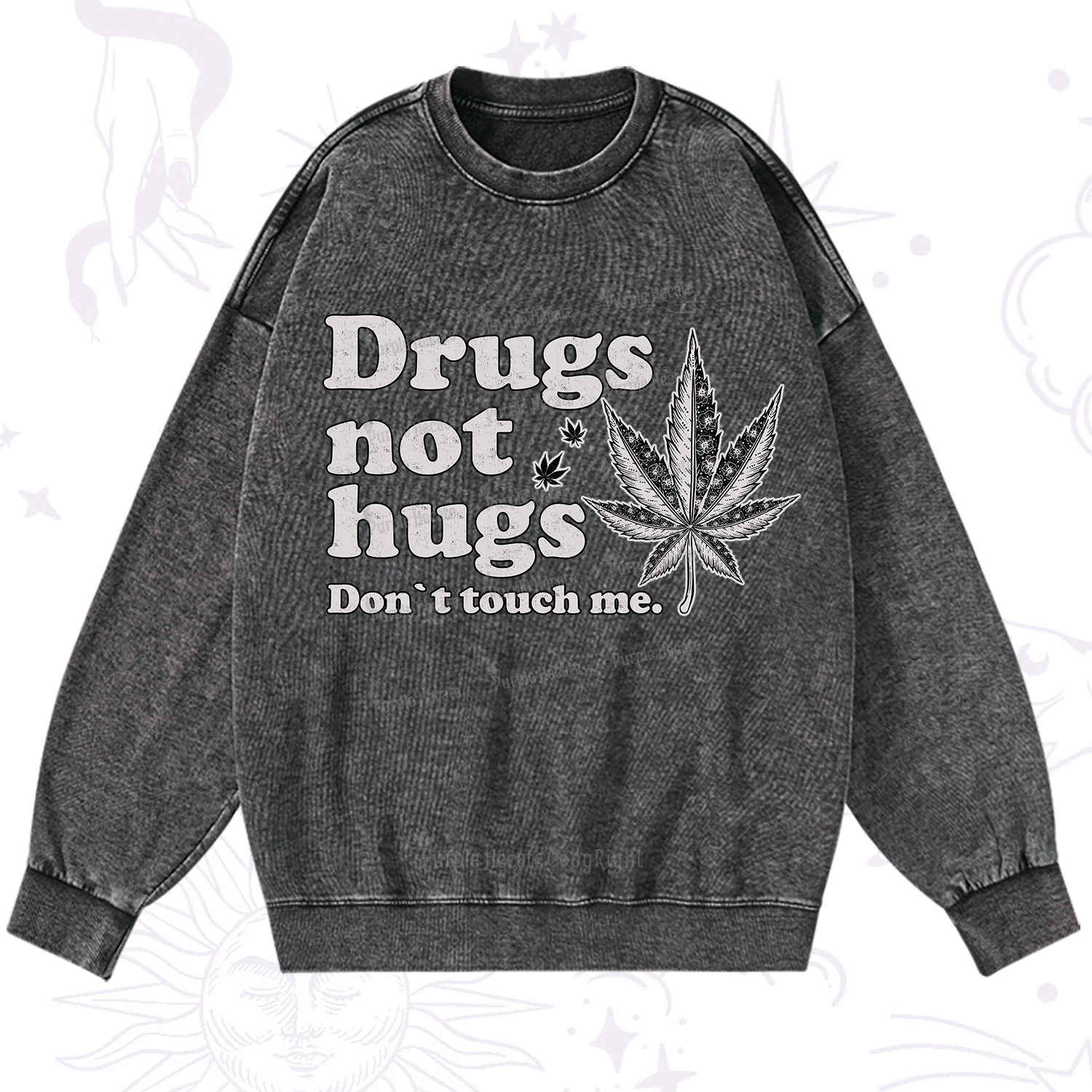 Purplehecate Don't Touch Me Washed Sweatshirt