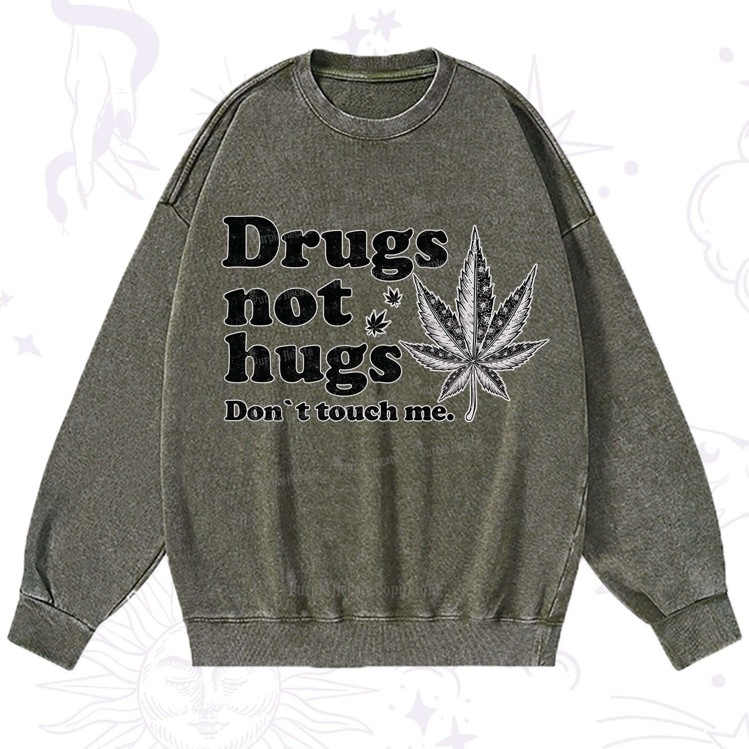 Purplehecate Don't Touch Me Washed Sweatshirt