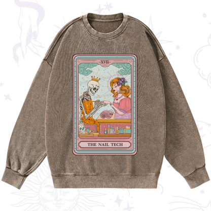 Purplehecate The Nail Tech Life Tarot Washed Sweatshirt