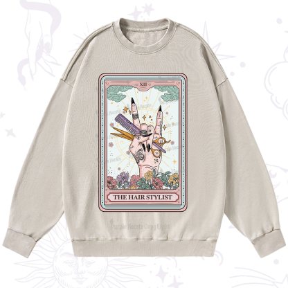 Purplehecate The Hair Stylist Tarot Washed Sweatshirt