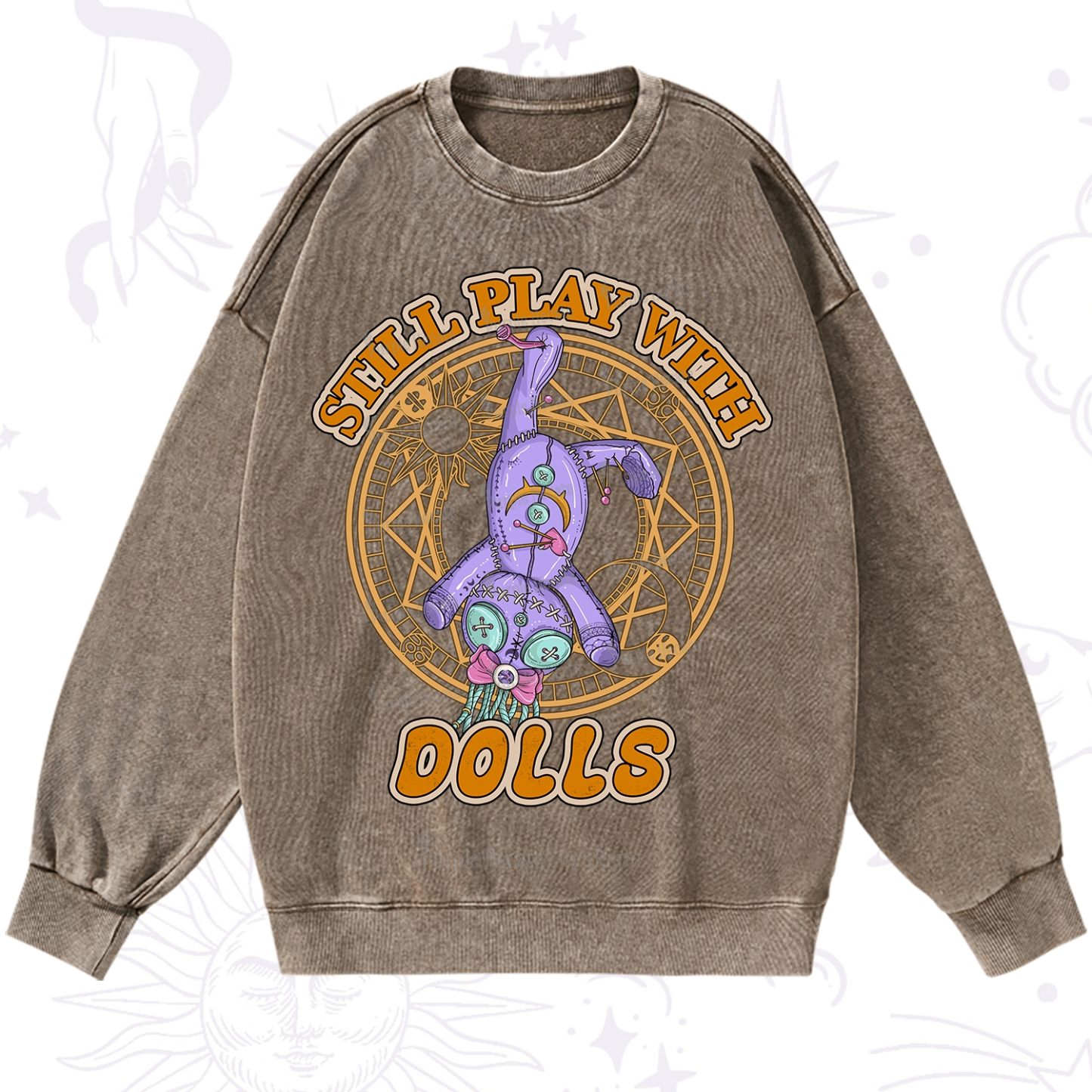 Purplehecate Still Plays With Dolls Washed Sweatshirt