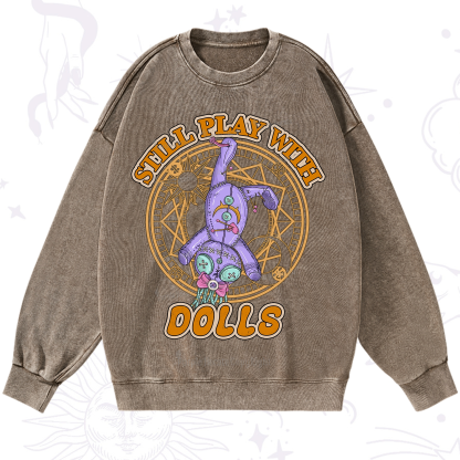 Purplehecate Still Plays With Dolls Washed Sweatshirt