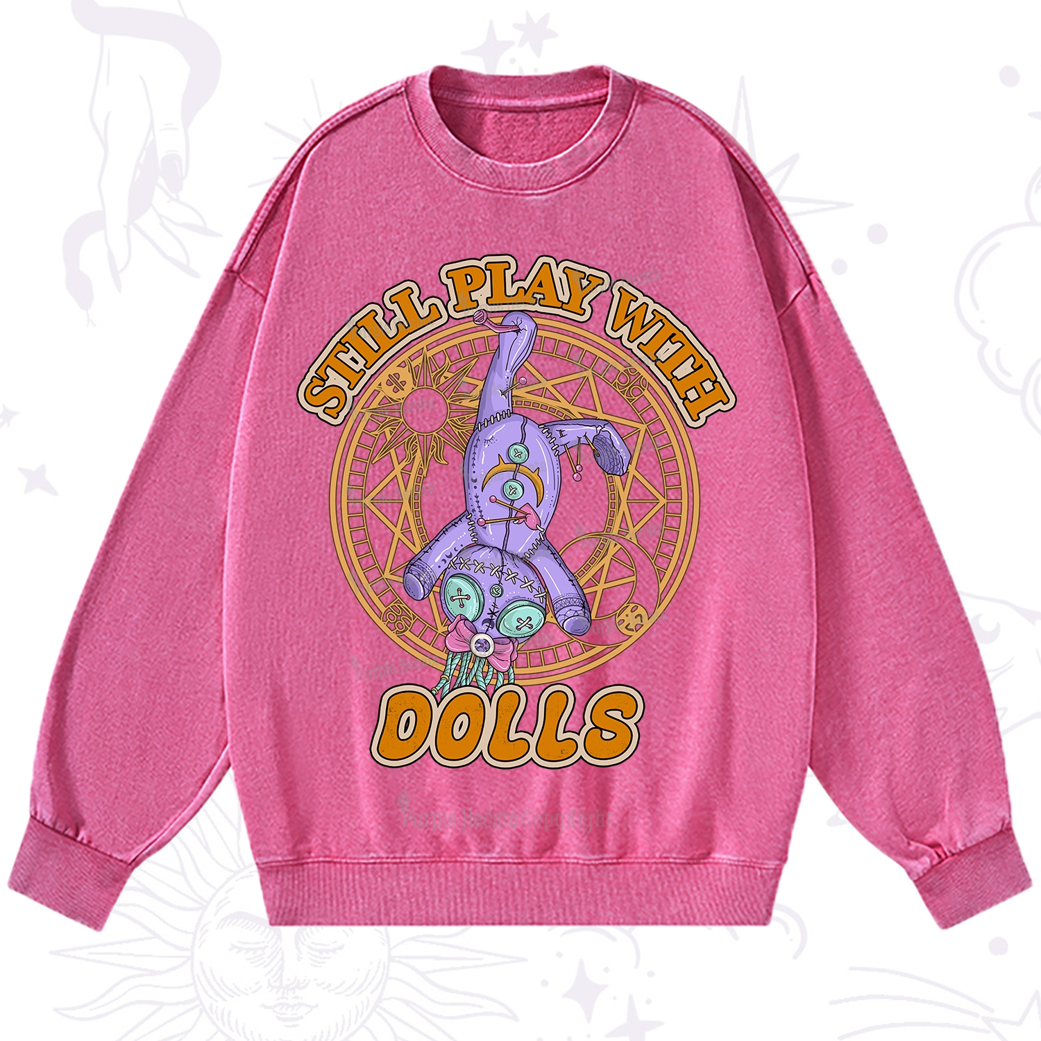 Purplehecate Still Plays With Dolls Washed Sweatshirt