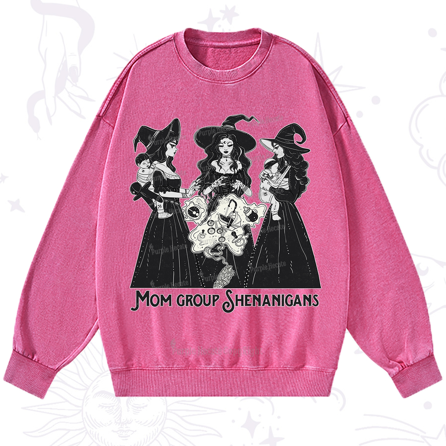 Purplehecate Mom Group Shenanigans Washed Sweatshirt