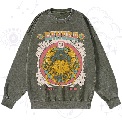 Purplehecate Cancer Cosmic Zodiac Washed Sweatshirt