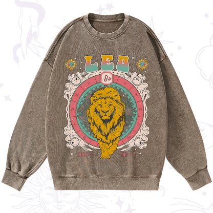 Purplehecate Leo Cosmic Zodiac Washed Sweatshirt