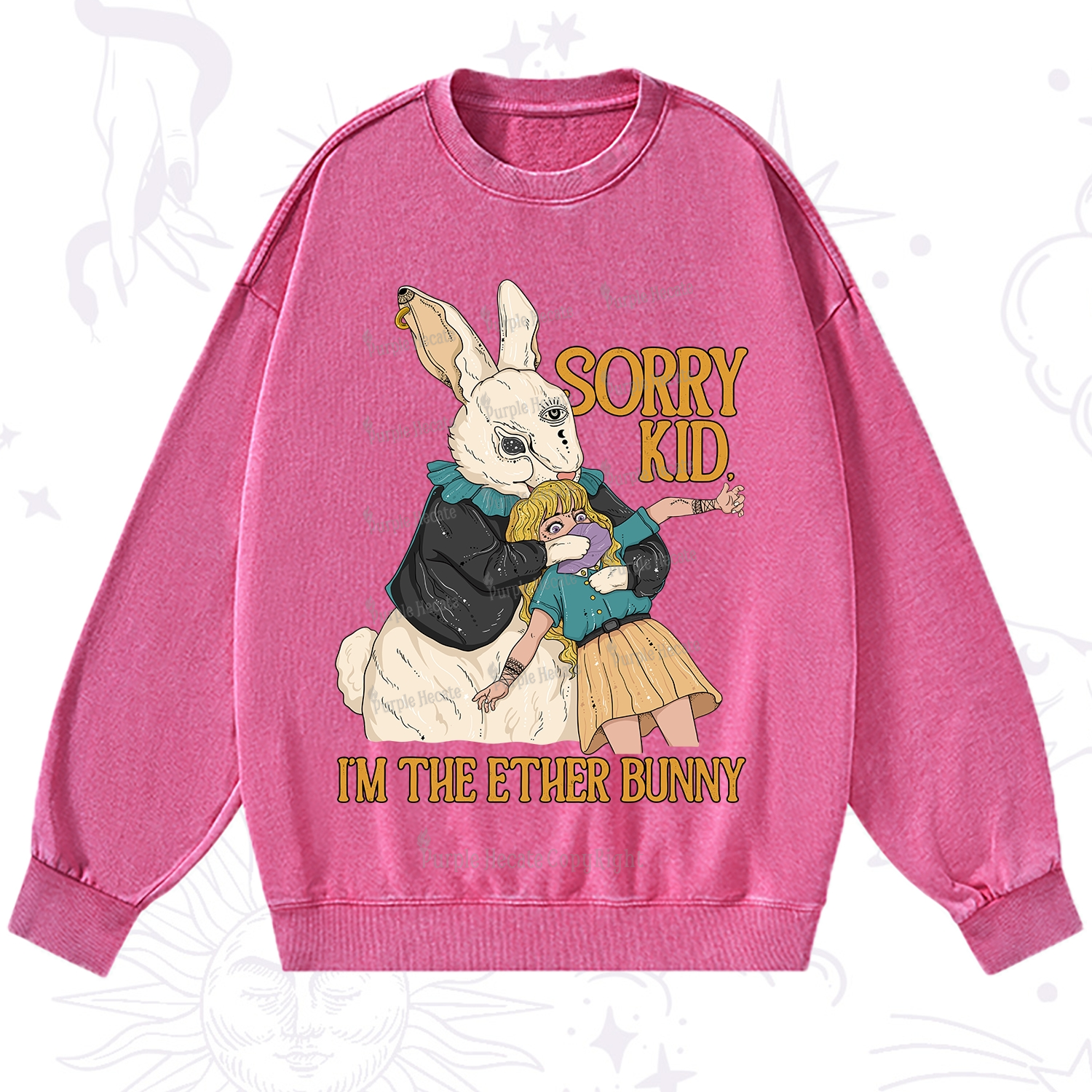Purplehecate Sorry Kid I'm Easter Bunny Washed Sweatshirt