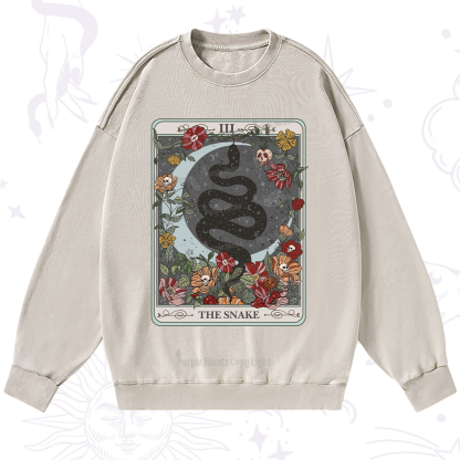 Purplehecate The Snake Tarot Washed Sweatshirt