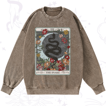Purplehecate The Snake Tarot Washed Sweatshirt
