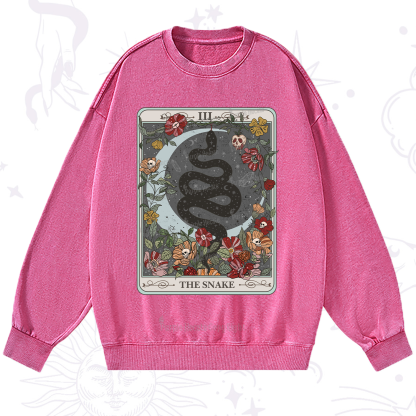 Purplehecate The Snake Tarot Washed Sweatshirt
