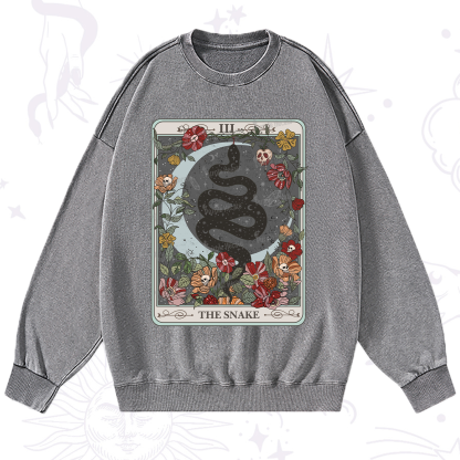 Purplehecate The Snake Tarot Washed Sweatshirt