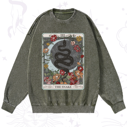 Purplehecate The Snake Tarot Washed Sweatshirt