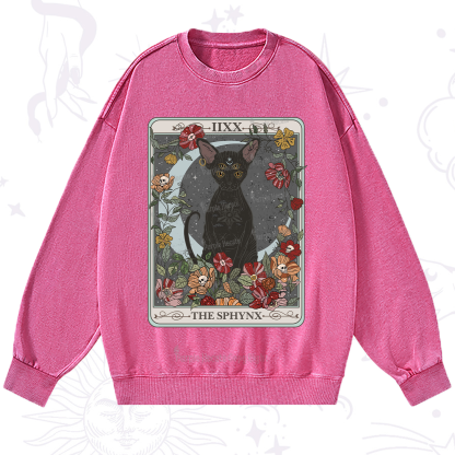 Purplehecate The Sphynx Tarot Washed Sweatshirt