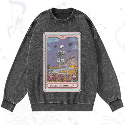 Purplehecate The Death Of Emotion Tarot Washed Sweatshirt