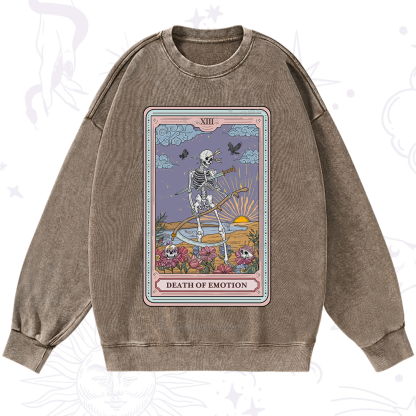 Purplehecate The Death Of Emotion Tarot Washed Sweatshirt