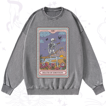 Purplehecate The Death Of Emotion Tarot Washed Sweatshirt