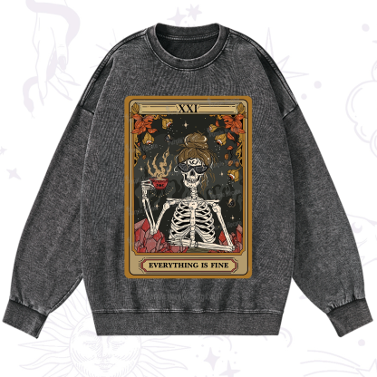 Purplehecate The Everything Fine Tarot Washed Sweatshirt