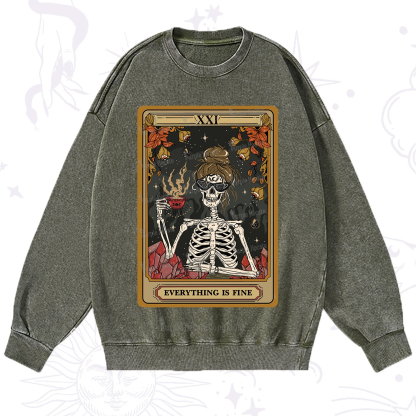 Purplehecate The Everything Fine Tarot Washed Sweatshirt