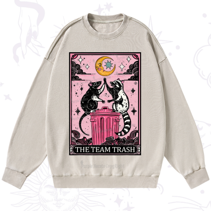 Purplehecate The Team Trash Opossum tarot Washed Sweatshirt