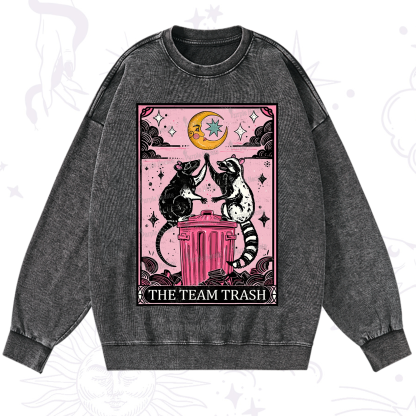 Purplehecate The Team Trash Opossum tarot Washed Sweatshirt