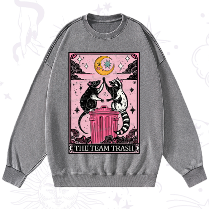 Purplehecate The Team Trash Opossum tarot Washed Sweatshirt