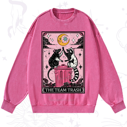 Purplehecate The Team Trash Opossum tarot Washed Sweatshirt