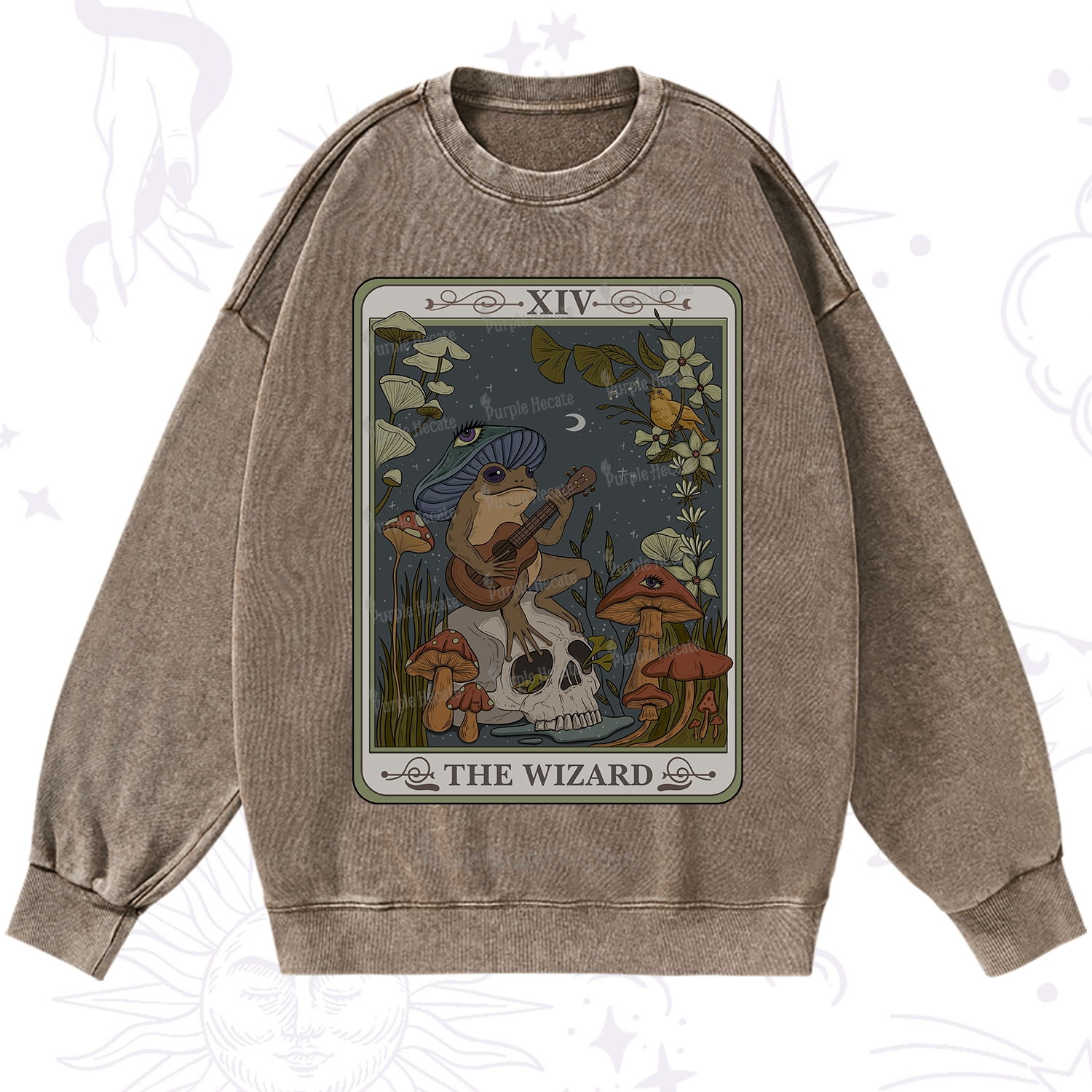 Purplehecate The Wizard Tarot Washed Sweatshirt