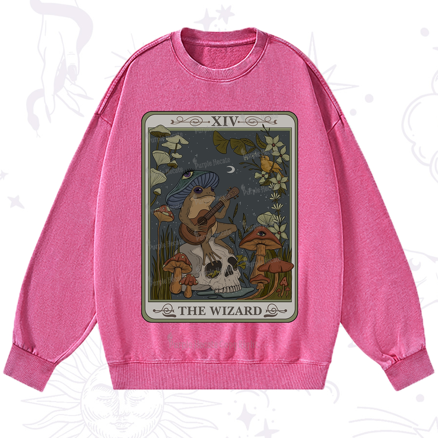 Purplehecate The Wizard Tarot Washed Sweatshirt