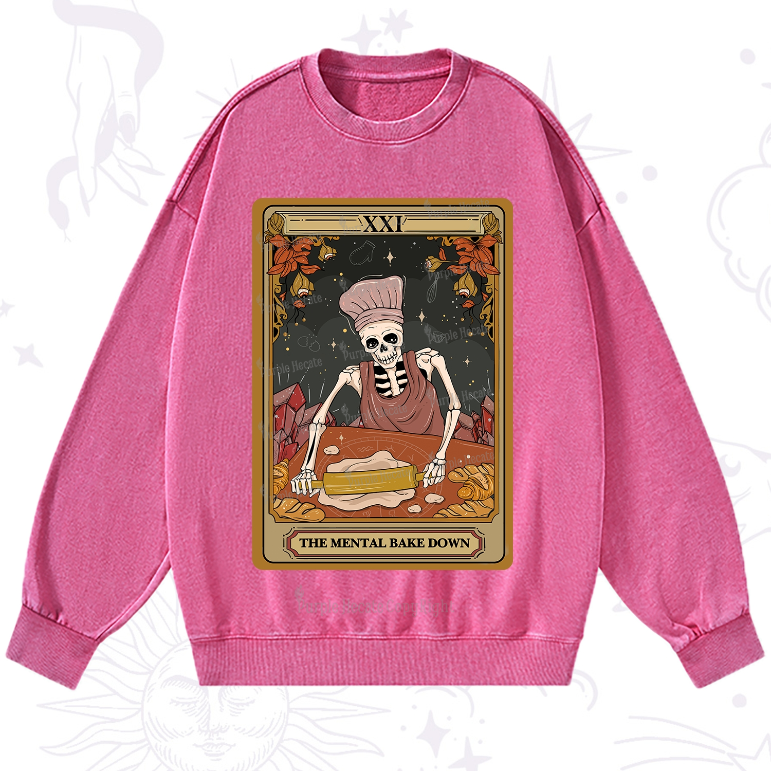 Purplehecate The Mental Bake Down Tarot Washed Sweatshirt