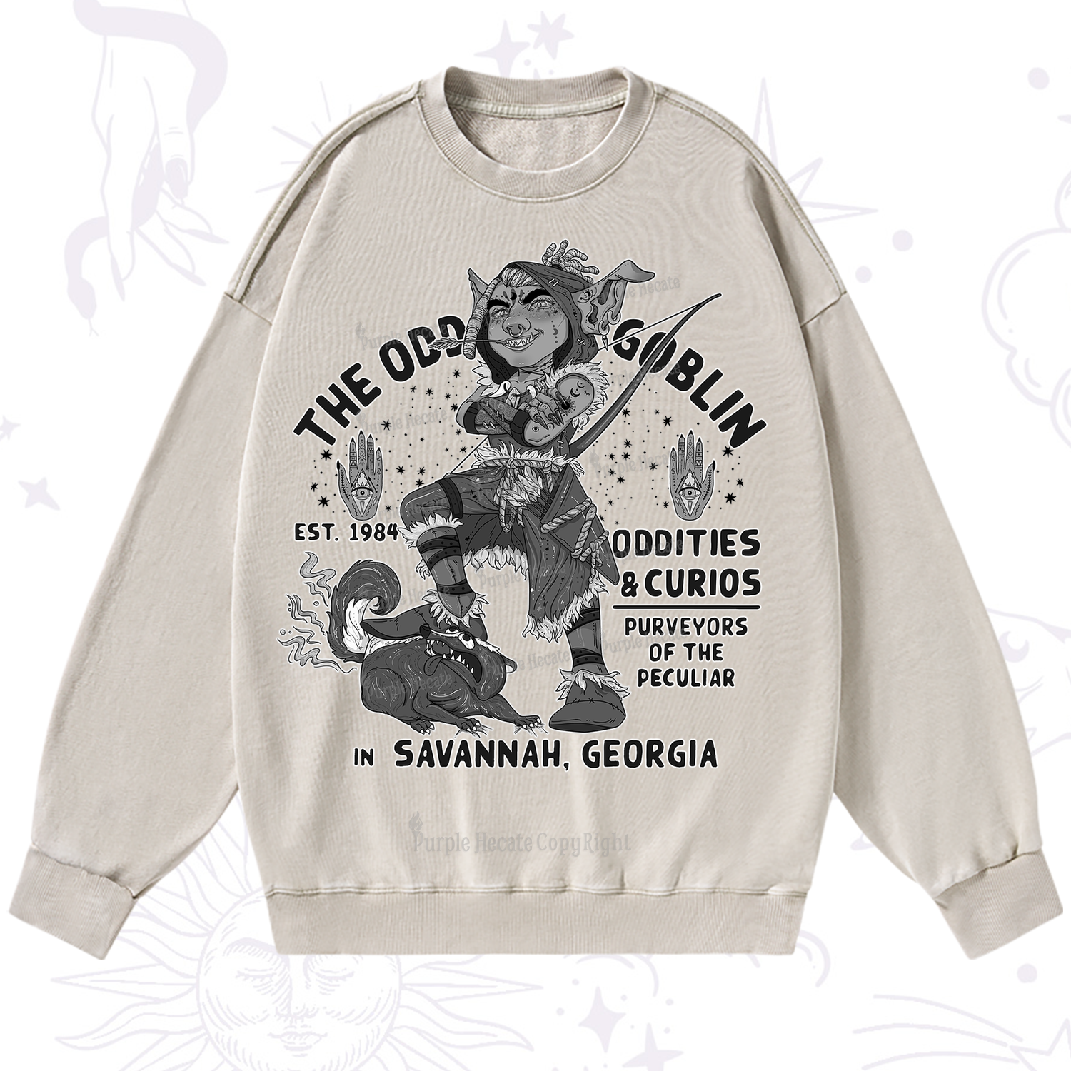 Purplehecate The Odd Goblin Washed Sweatshirt