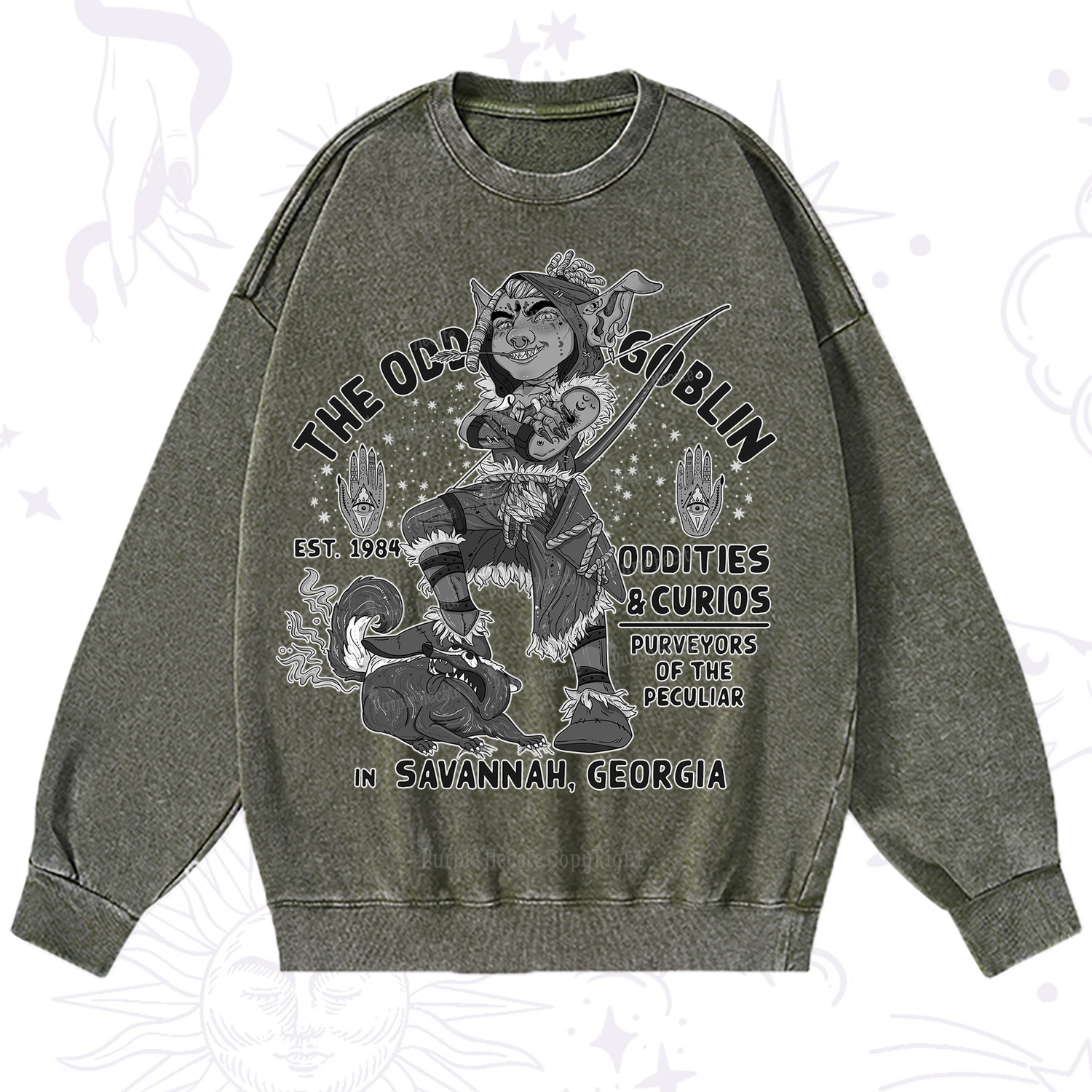 Purplehecate The Odd Goblin Washed Sweatshirt