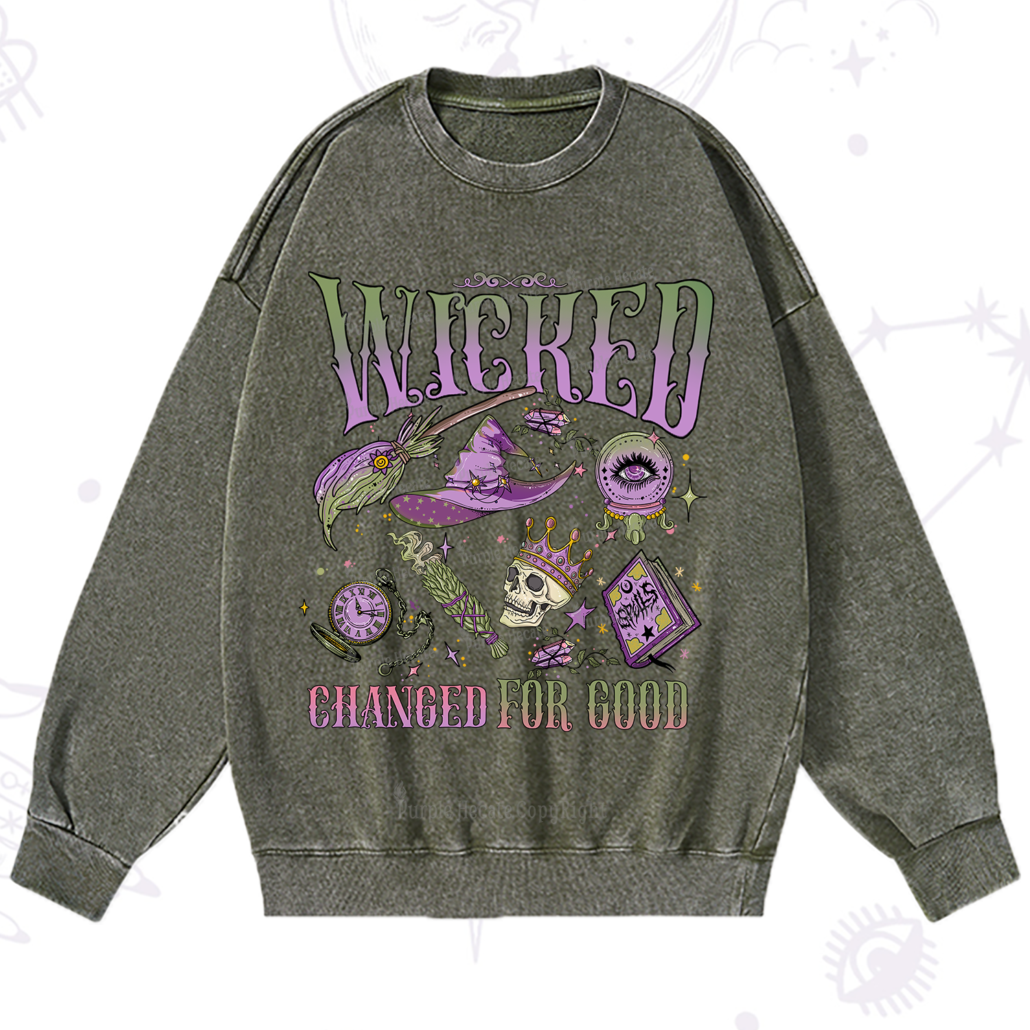 Purplehecate Wicked Changed For Good Washed Sweatshirt