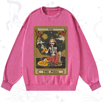Purplehecate The Pizza Tarot Card Washed Sweatshirt