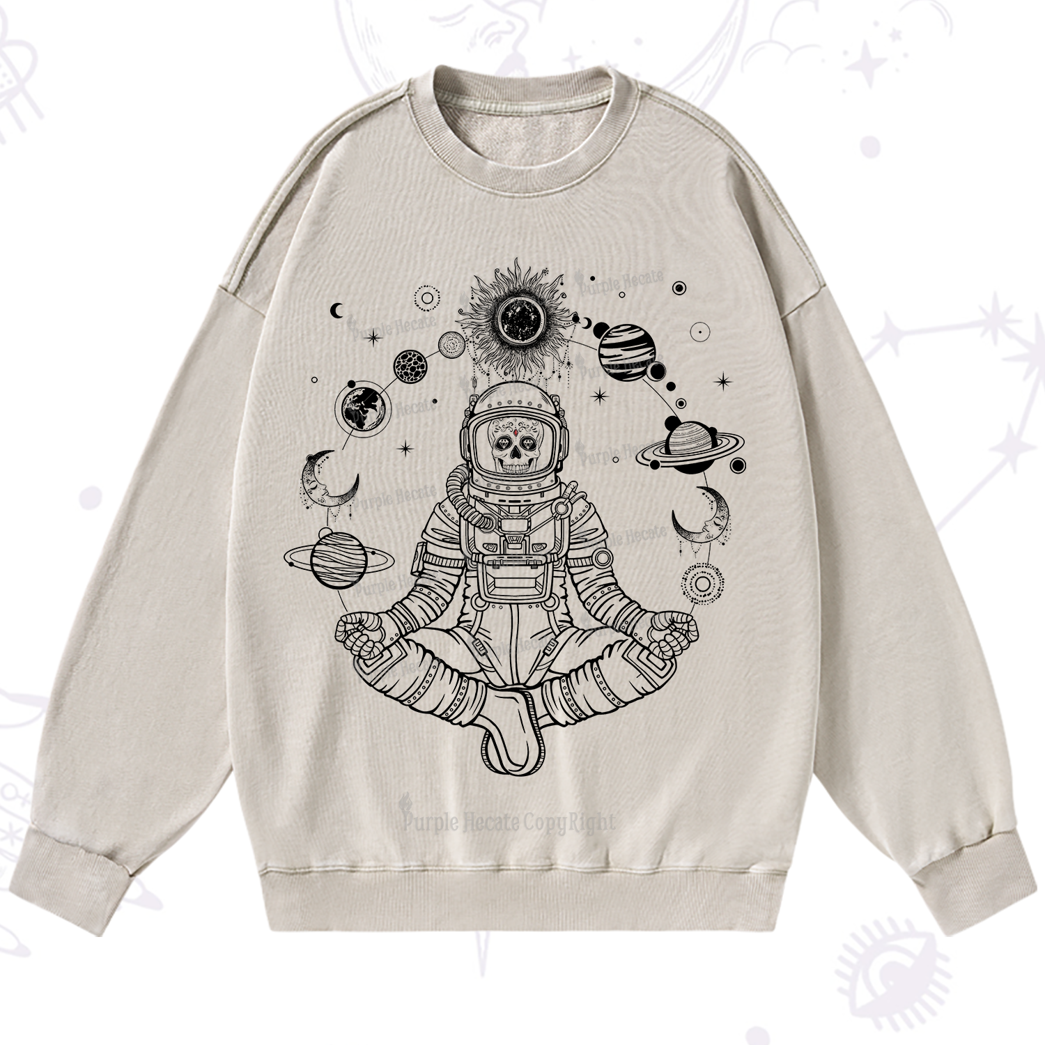 Purplehecate Cosmic Meditator Washed Sweatshirt