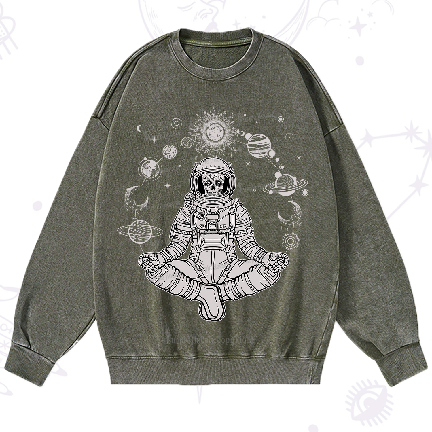 Purplehecate Cosmic Meditator Washed Sweatshirt