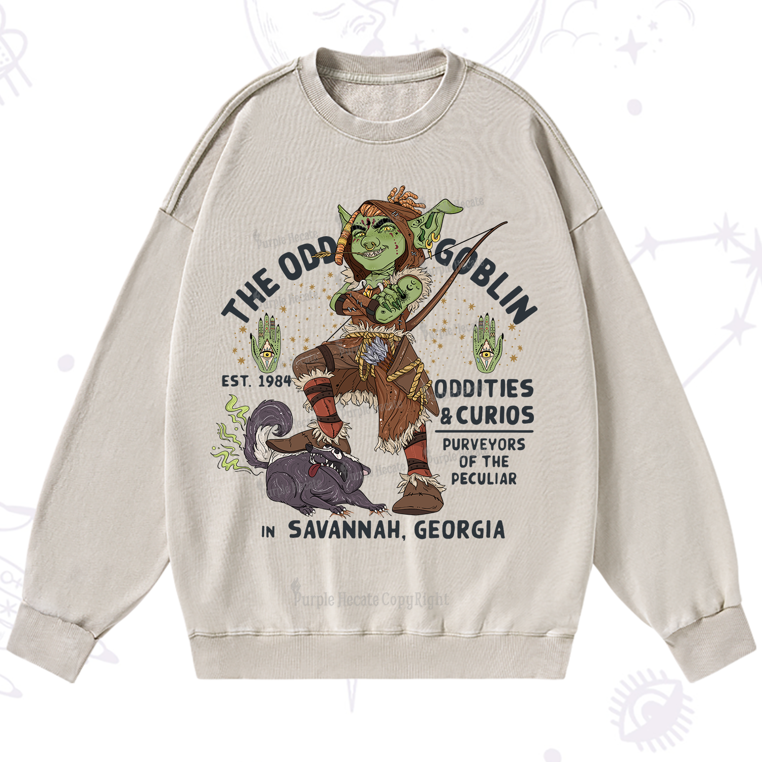 Purplehecate The Odd Goblin Washed Sweatshirt