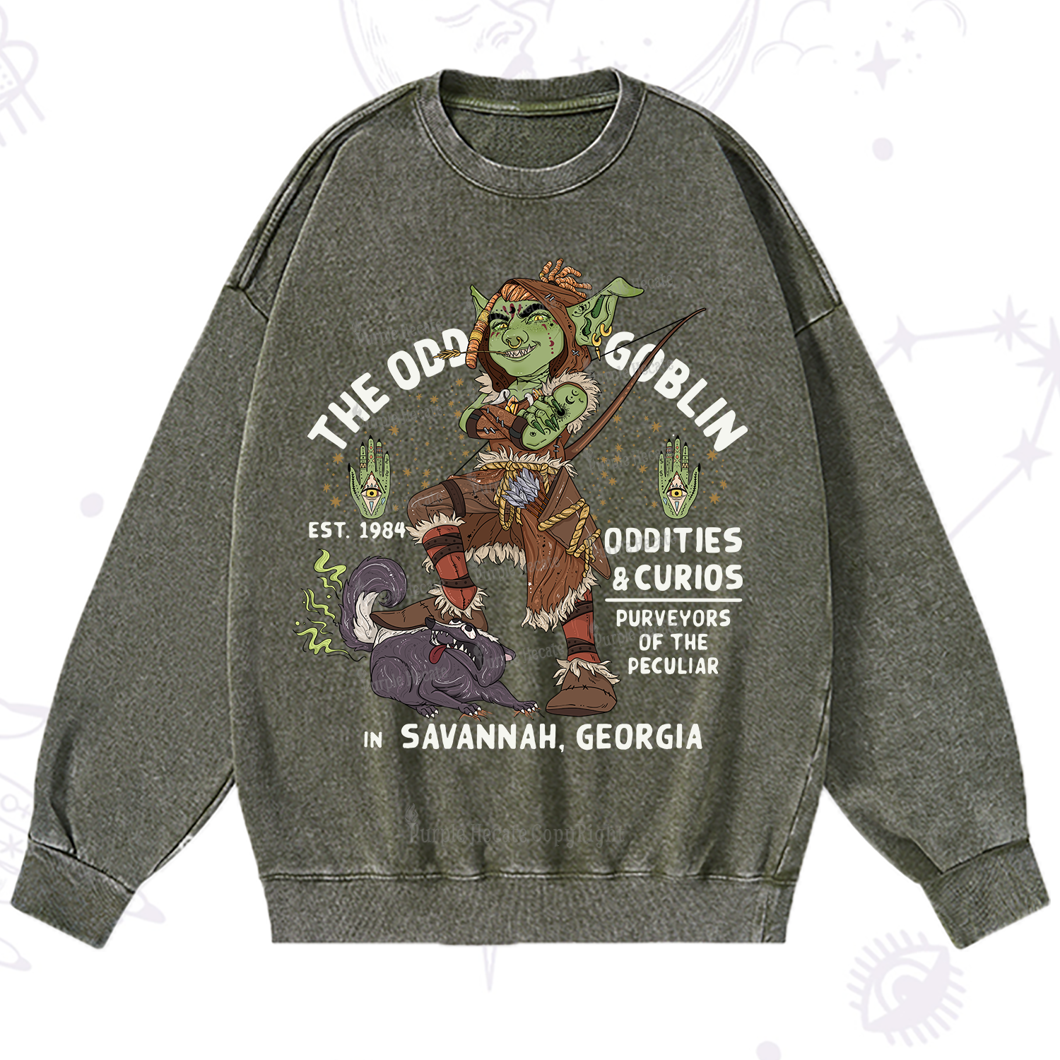 Purplehecate The Odd Goblin Washed Sweatshirt