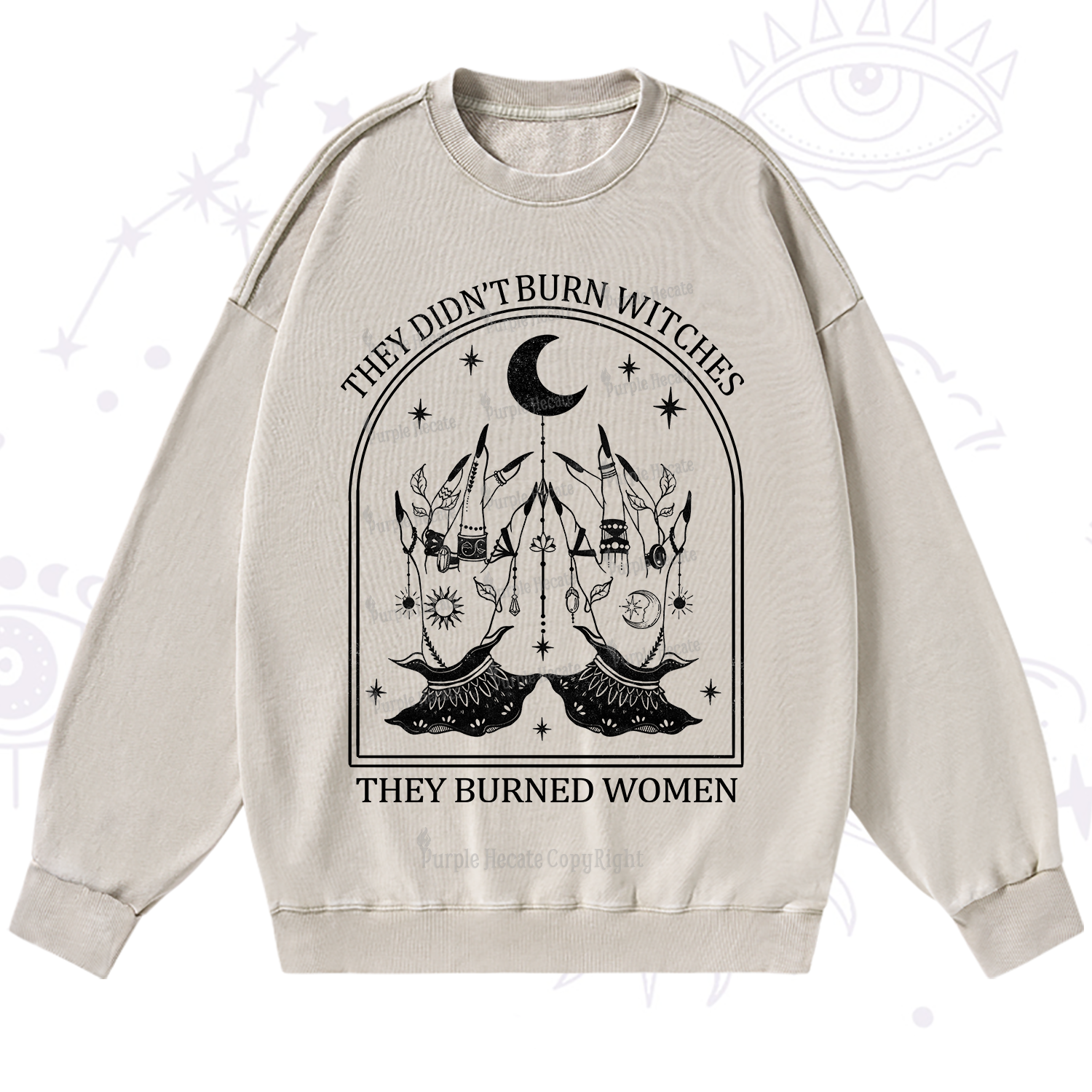 Purplehecate They Didn't Burn Witches Washed Sweatshirt
