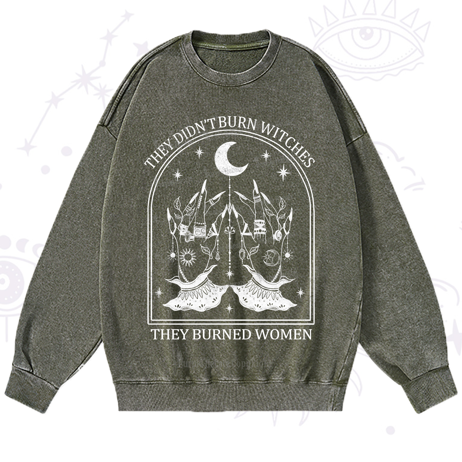 Purplehecate They Didn't Burn Witches Washed Sweatshirt