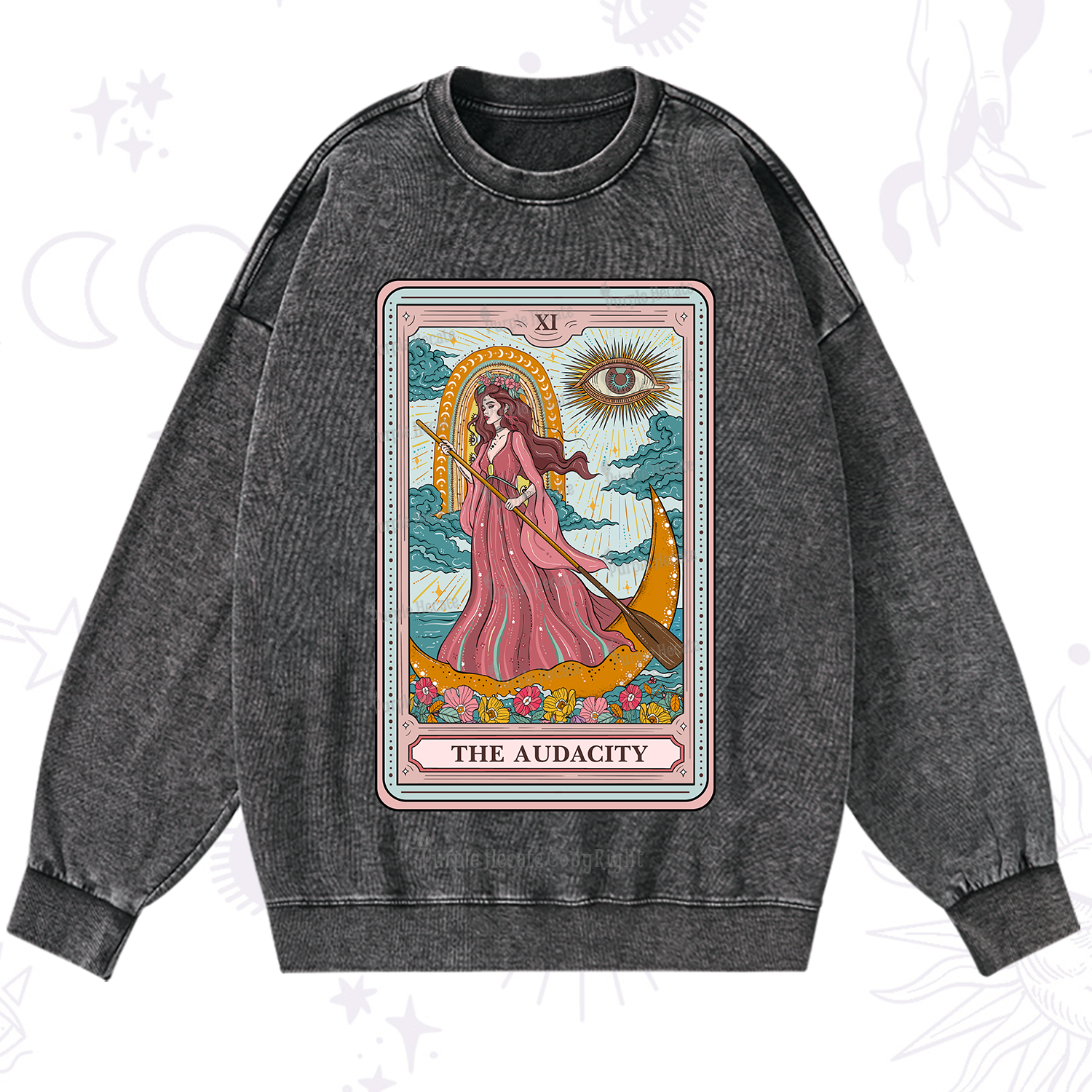 Purplehecate The Audacity Goddess Tarot Washed Sweatshirt