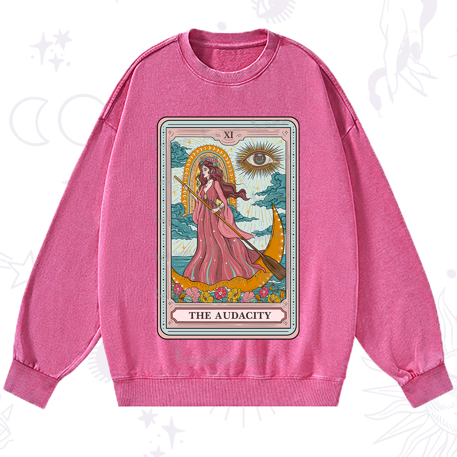 Purplehecate The Audacity Goddess Tarot Washed Sweatshirt