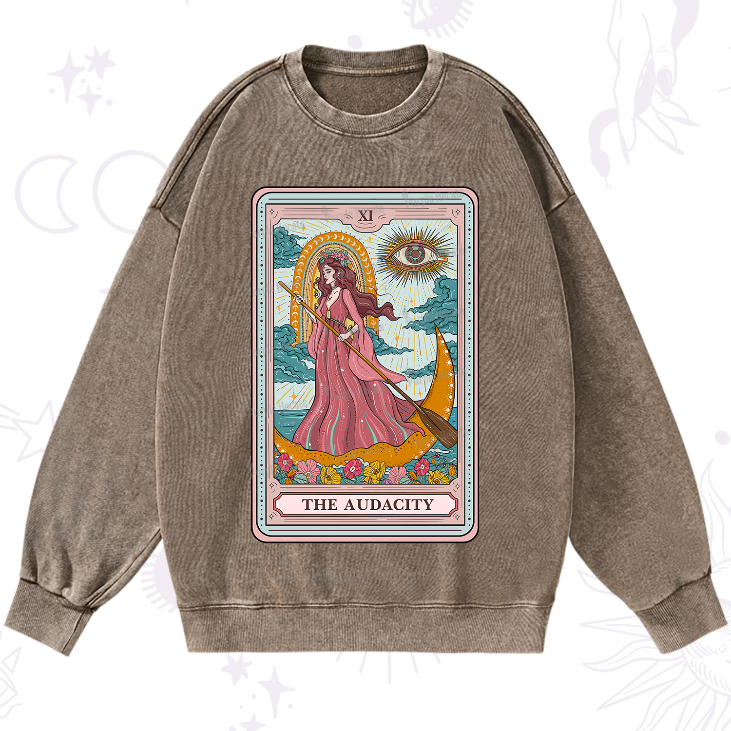 Purplehecate The Audacity Goddess Tarot Washed Sweatshirt