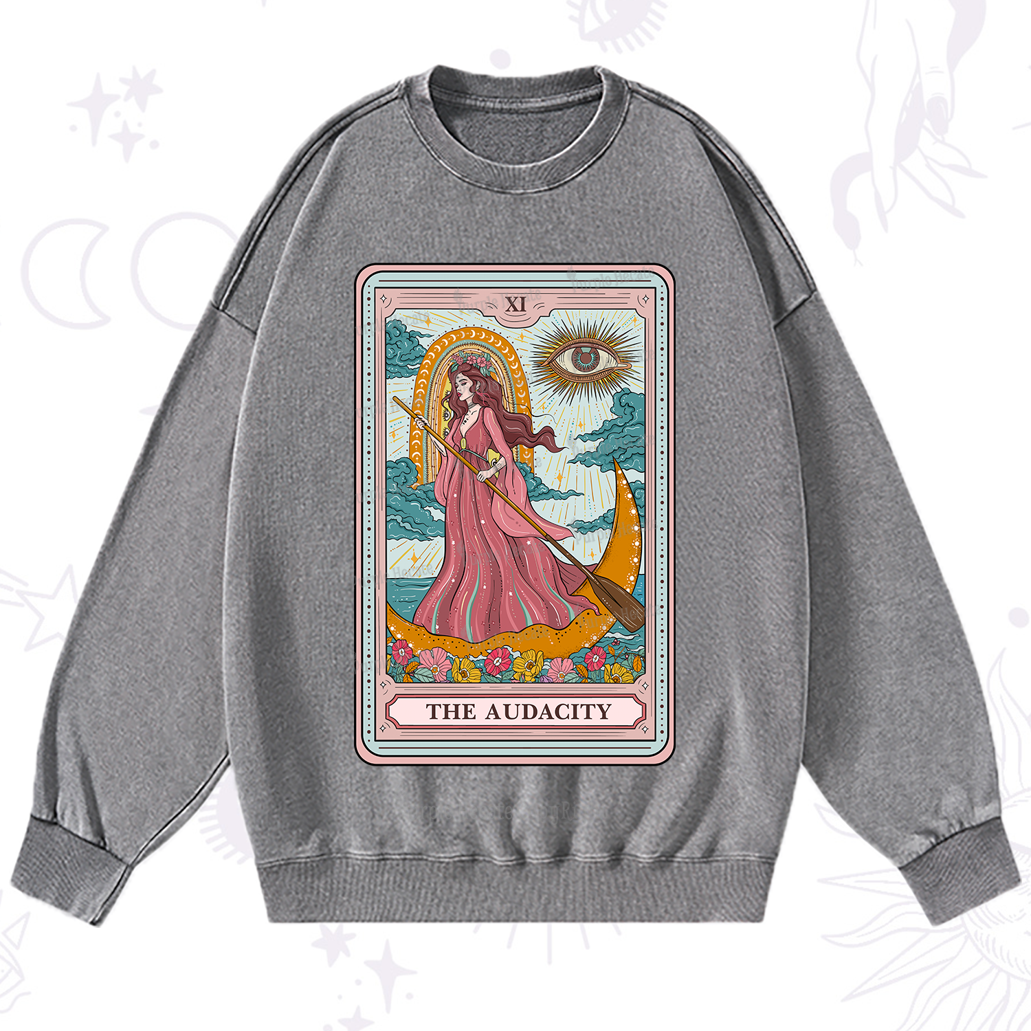 Purplehecate The Audacity Goddess Tarot Washed Sweatshirt
