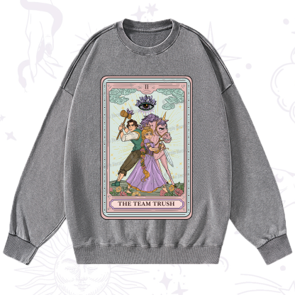 Purplehecate The Team Trush Tarot Card Washed Sweatshirt