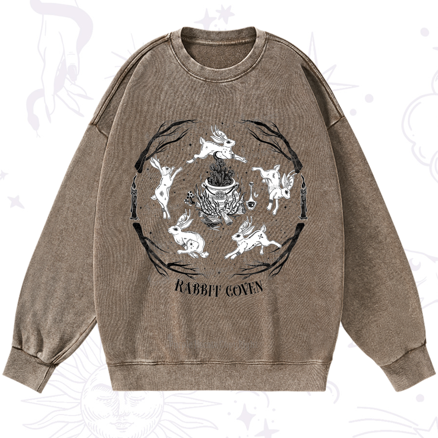 Purplehecate Rabbit Coven Washed Sweatshirt