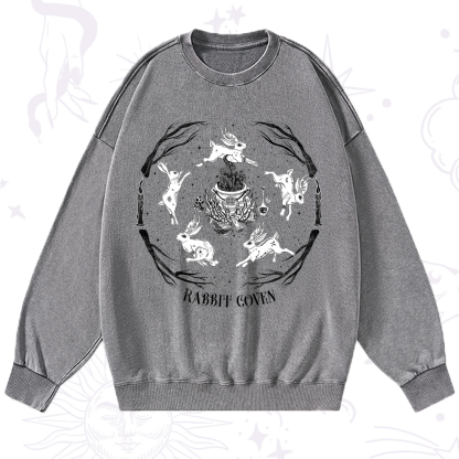 Purplehecate Rabbit Coven Washed Sweatshirt