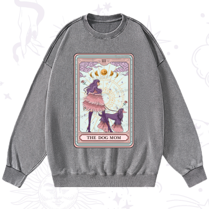 Purplehecate The Fashionable Dog Mom Tarot Card Washed Sweatshirt